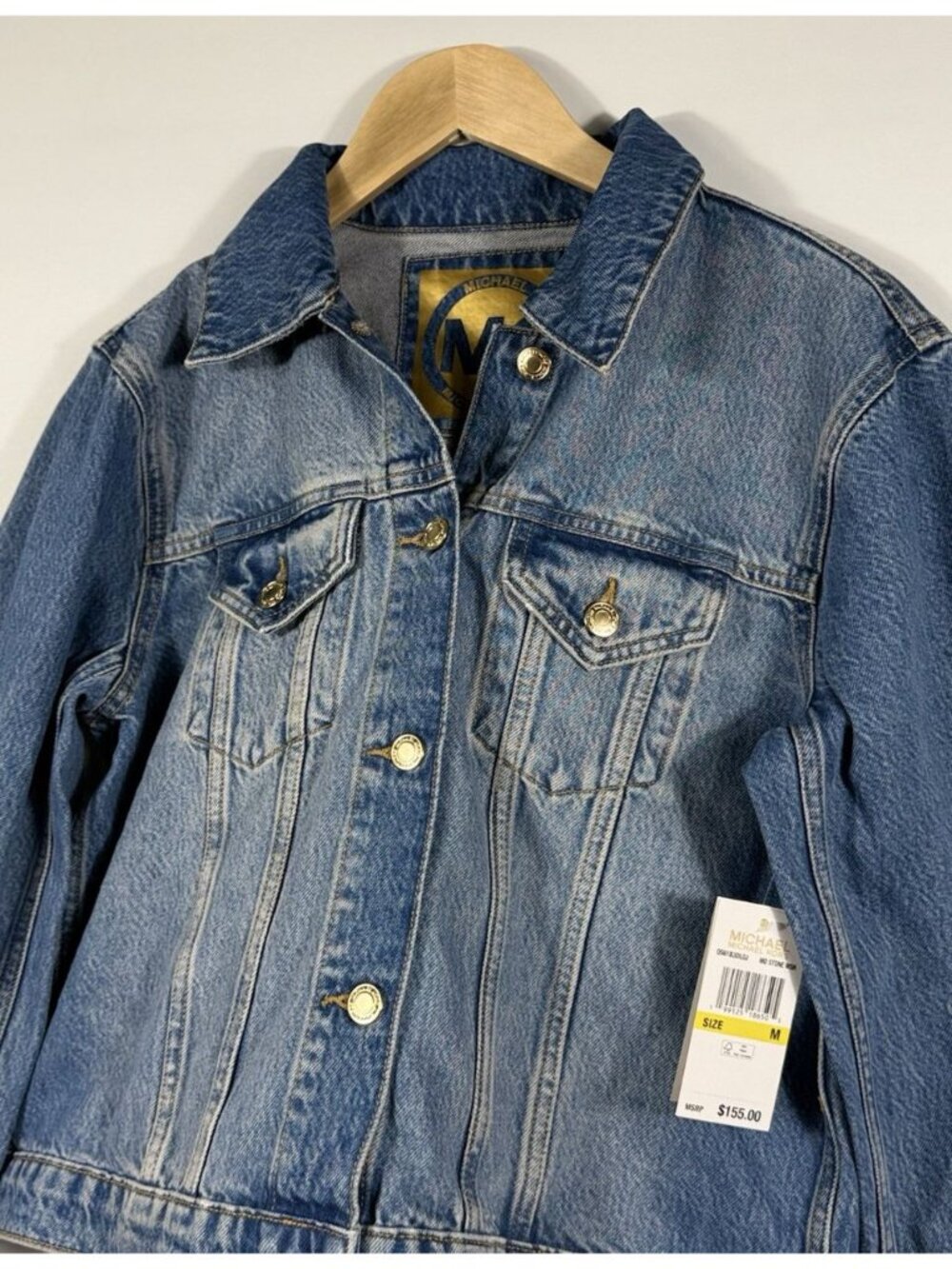 NEW MICHAEL Michael Kors Women's M Cropped Denim Jacket NWT $155 - Picture 3 of 3